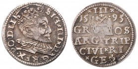 Sigismund III. Wasa 1587 - 1632
Polen. 3 Gröscher, 1597. 2,29g
ss