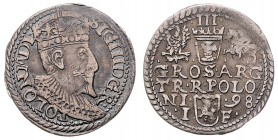Sigismund III. Wasa 1587 - 1632
Polen. 3 Gröscher, 1598. 2,33g
ss