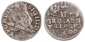Sigismund III. Wasa 1587 - 1632
Polen. 3 Gröscher, 1600. 2,20g
Gum. 1106
f.ss