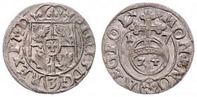 Sigismund III. Wasa 1587 - 1632
Polen. 1/24 Taler, 1617. Bromberg
1,28g
SJ. --
vz/stgl