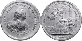 Elisabeth 1741 - 1761
Russland. Zinnmedaille, 1742. (Stempel um 1850), von Hannemann nach dem Original von Hedlinger, auf ihre Krönung. Gekröntes Brus...