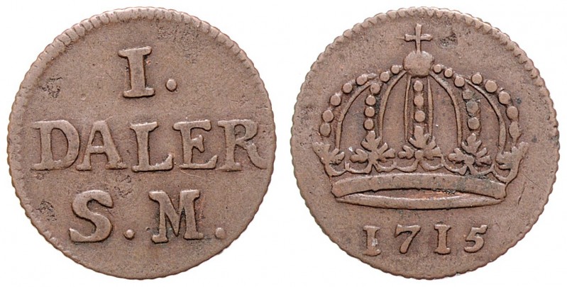 Karl XII. 1697 - 1718
Schweden. Not - Daler, 1715. 3,03g
KM 352
ss