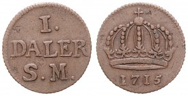 Karl XII. 1697 - 1718
Schweden. Not - Daler, 1715. 3,03g
KM 352
ss