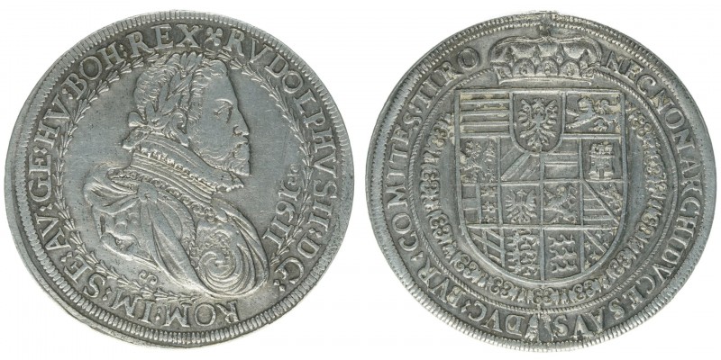 Rudolph II. 1576 - 1612
Taler, 1611. Hall
28,84g
MzA. Seite 97.
Henkelspur
ss