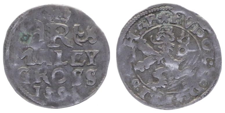 Rudolph II. 1576 - 1612
Maleygroschen, 1594. Prag
0,95g
MzA. Seite 80
ss