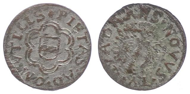 Erzherzog Ferdinand Karl 1632 - 1662
Vierer, o. J.. Hall
0,42g
M./T. 521
f.vz