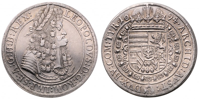 Leopold I. 1657 - 1705
Taler, 1694. Hall
28,73g
Her. 640
ss/ss+