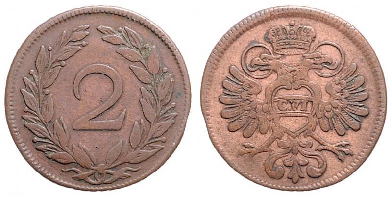 Karl VI. 1711 - 1740
2 Kreuzer, o. Jahr. Armenhausgeld
Wien
3,05g
Her. 1224
ss