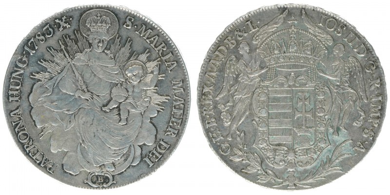 Joseph II. als Alleinregent 1780 - 1790
Madonnentaler, 1783 B. Kremnitz
28,07g
H...