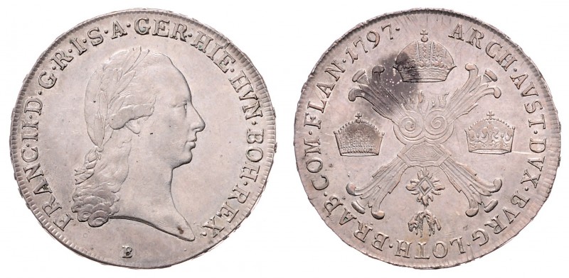 Franz II. 1792 - 1806
1/2 Kronentaler, 1797 B. Kremnitz
15,78g
Her. 506
ss/vz