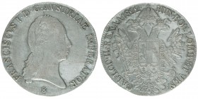 Franz I. 1806 - 1835
1/2 Taler, 1822 B. Kremnitz
14,00g
Fr. 237
ss