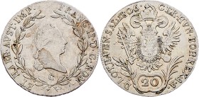 Franz I. 1806 - 1835
20 Kreuzer, 1806 C. Prag
6,67g
Fr. 272
ss/vz
