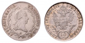 Franz I. 1806 - 1835
10 Kreuzer, 1815 A. Wien
3,84g
Fr. 398
ss/vz