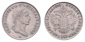 Franz I. 1806 - 1835
10 Kreuzer, 1832 A. Wien
3,88g
Fr. 429
ss/vz