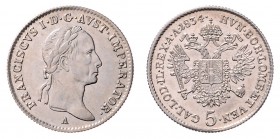 Franz I. 1806 - 1835
5 Kreuzer, 1834 A. Wien
2,25g
Fr. 458
vz/stgl