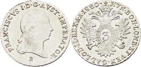 Franz I. 1806 - 1835
3 Kreuzer, 1820 B. Kremnitz
1,67g
Fr. 469
stgl