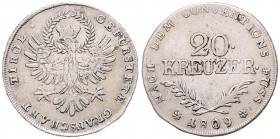 Franz I. 1806 - 1835
20 Kreuzer, 1809. Hall
6,63g
Fr. 554b
ss/ss+