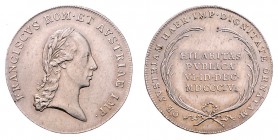 Franz I. 1806 - 1835
Ag - Jeton, 1804. auf die Annahme des Kaisertitels
Wien
4,35g
Fr. I. 2.b.
ss