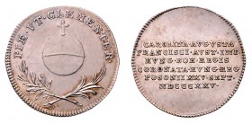 Franz I. 1806 - 1835
Ag - Jeton, 1825. auf die Krönung der Carolina Augusta in Pressburg
Pressburg
2,13g
Fr. VI. 2. b.
f.stgl