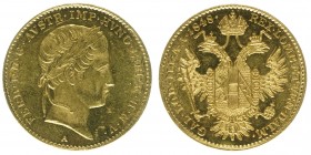 Ferdinand I. 1835 - 1848
Dukat, 1848 A. Wien
3,47g
Fr. 753
f.stgl/stgl