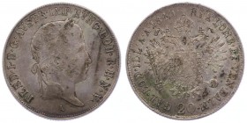 Ferdinand I. 1835 - 1848
20 Kreuzer, 1840 A. Wien
6,70g
Fr. 809
ss/vz