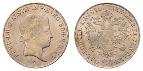 Ferdinand I. 1835 - 1848
20 Kreuzer, 1848 C. Prag
6,69g
Fr. 841
vz/stgl
