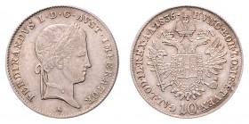 Ferdinand I. 1835 - 1848
10 Kreuzer, 1836 A. Wien
3,85g
Fr. 845
ss/ss+