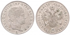 Ferdinand I. 1835 - 1848
5 Kreuzer, 1839 A. Wien
2,14g
Fr. 877
vz/stgl