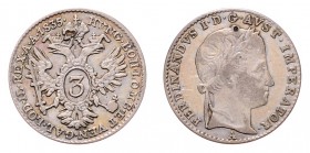 Ferdinand I. 1835 - 1848
3 Kreuzer, 1835 A. Wien
1,52g
Fr. 886
ss