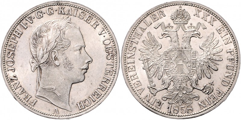 Franz Joseph I. 1848 - 1916
Vereinstaler, 1858 A. Wien
18,56g
Fr. 1396
stgl