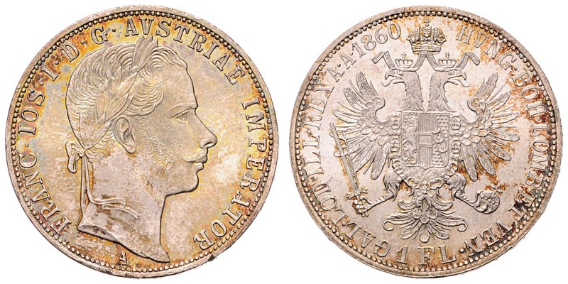 Franz Joseph I. 1848 - 1916
1 Gulden, 1860 A. Wien
12,33g
Fr. 1456
stgl