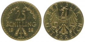 25 Schilling, 1928
1. Republik 1918 - 1933 - 1938. Wien. 5,87g
Her. 19
vz