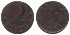 2 Groschen, 1929
1. Republik 1918 - 1933 - 1938. Verprägung, Zainende. Wien
3,38g
ss/vz