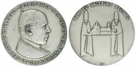 Silbermedaille, 1974
2. Republik 1945 - heute. auf die 1.200 Jahrfeier des Domes, unten G. MANZU / Wiener Amtspunze, 900, mattiert, Dm 55 mm. Salzburg...