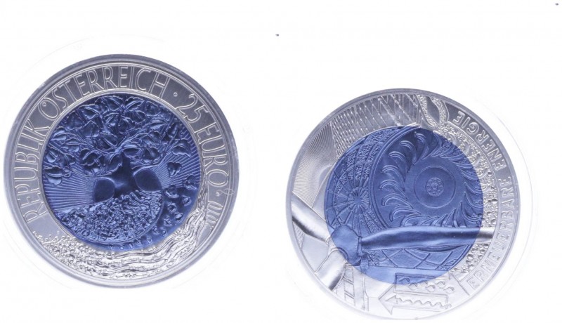 25 Euro, 2010
2. Republik 1945 - heute. Erneuerbare Energie, in Etui mit Zertifi...