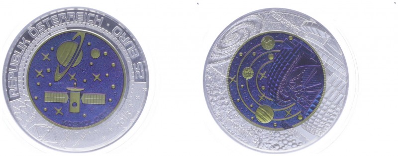 25 Euro, 2015
2. Republik 1945 - heute. Kosmologie, in Etui mit Zertifikat. Wien...