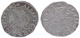 Albert von Wallenstein 1627 - 1634
Wallenstein. 3 Kreuzer, 1632. Jicin
1,58g
Poley 131
ss