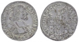 Karl II. von Lichtenstein 1664 - 1695
Olmütz, Bistum. 3 Kreuzer, 1670. Kremsier
1,66g
Suchomel/Videman 326
vz