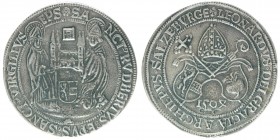 Leonhard von Keutschach 1493 - 1519
Erzbistum Salzburg. Rübentaler, 1504. Guss des 19. Jahrhunderts, Galvano
Salzburg
28,64g
HZ 42 var.
f.ss