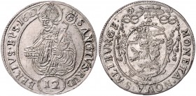 Paris Graf Lodron 1619 - 1653
Erzbistum Salzburg. Kipper - 12 Kreuzer, 1622. Salzburg
2,23g
HZ 1730
vz/stgl