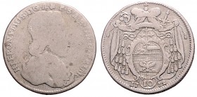Hieronymus Graf Colloredo 1772 - 1803
Erzbistum Salzburg. 10 Kreuzer, 1772. Salzburg
3,53g
HZ 3298
s