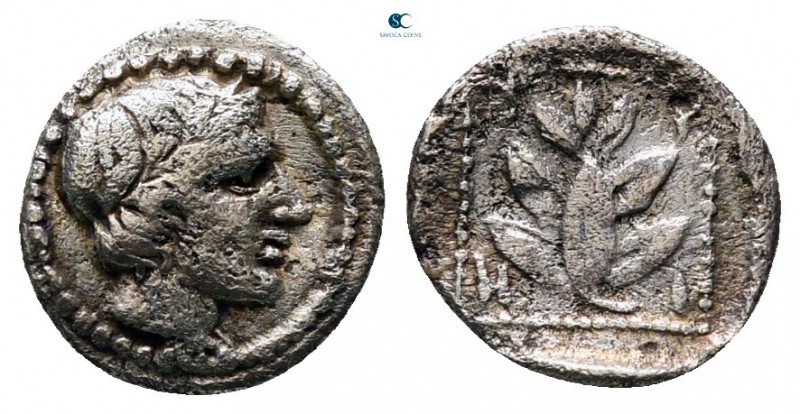 Macedon. Chalkidian League. Olynthos circa 425-390 BC. 
Trihemiobol AR

9 mm,...