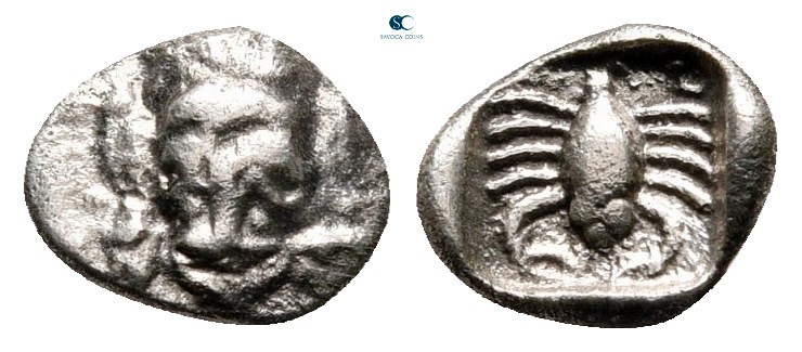 Caria. Mylasa circa 450-400 BC. 
Hemiobol AR

8 mm, 0,32 g



very fine