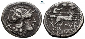 Furius Purpurio 169-158 BC. Rome. Denarius AR