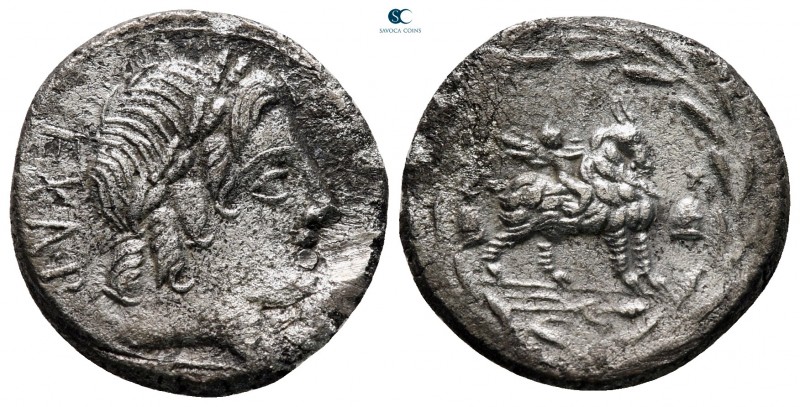 Mn. Fonteius C.f 85 BC. Rome
Denarius AR

16 mm, 3,78 g



very fine