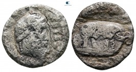 Q. Caecilius Metellus Pius Scipio 47-46 BC. Military mint. Denarius AR