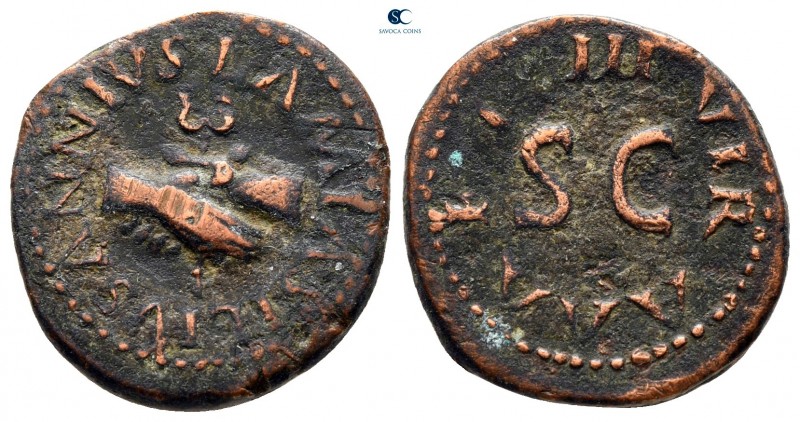 Augustus 27 BC-AD 14. Lamia, Silius, Annius, triumviri monetales . Struck 9 BC. ...