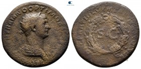 Trajan AD 98-117. Struck in Rome for circulation in Seleucis and Pieria. Dupondius Æ
