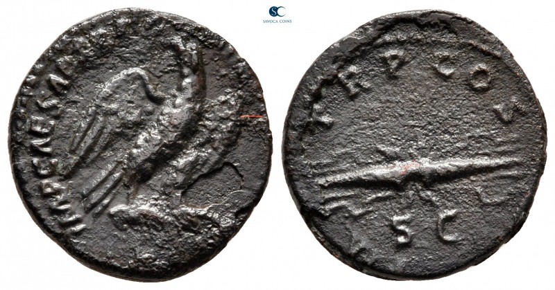 Hadrian AD 117-138. Rome
Quadrans Æ

16 mm, 2,32 g



nearly very fine