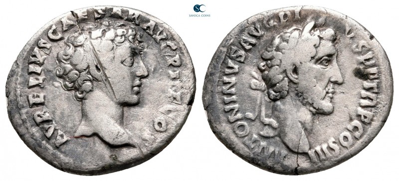 Antoninus Pius with Marcus Aurelius, as Caesar AD 138-161. Rome
Denarius AR

...